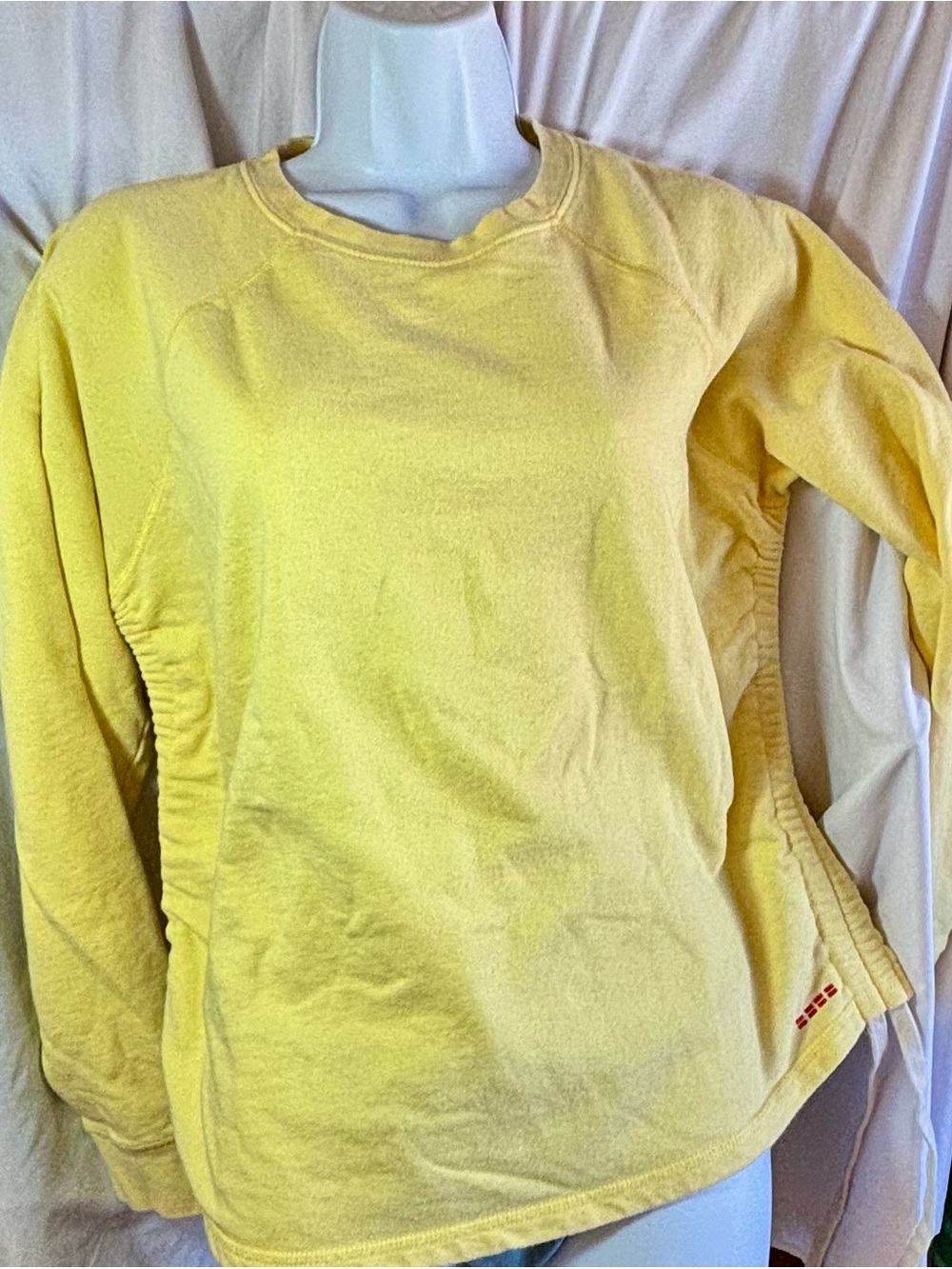 Peace Love World Soft Yellow Crewneck Sweatshirt